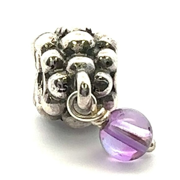 Retired Pandora Sterling Silver 790481 Amethyst Grapes Dangle Charm Bead! 57 - Picture 5 of 10